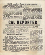 Cal Reporter Vol 1. No. 1